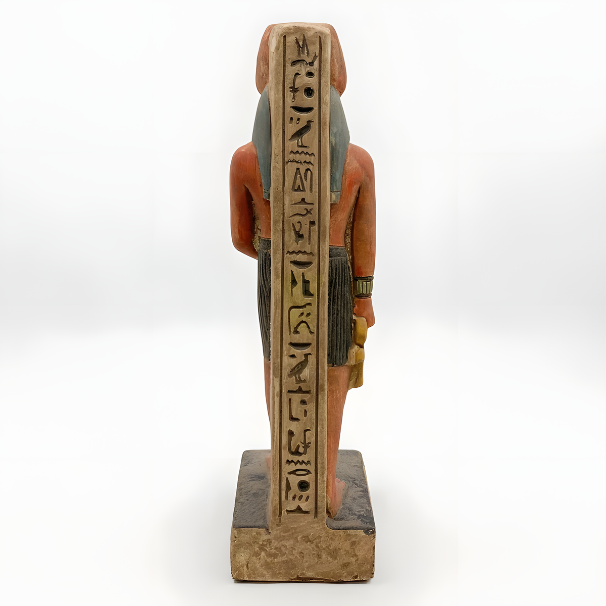 Back view of the Anubis statue showing carved detail, museum reproduction