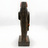 Close-up of the Anubis statue's jackal head, museum reproduction