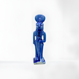 Blue Sekhmet statue museum reproduction, front view