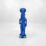 Blue Sekhmet statue museum reproduction, close-up detail
