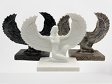 Winged Isis statue museum reproduction, front view