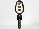 Egyptian sistrum of Hathor, museum reproduction — front view