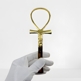 Brass Ankh of Maat pendant museum reproduction, front view