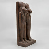 Sekhmet and Menhit granite statue museum reproduction, side view