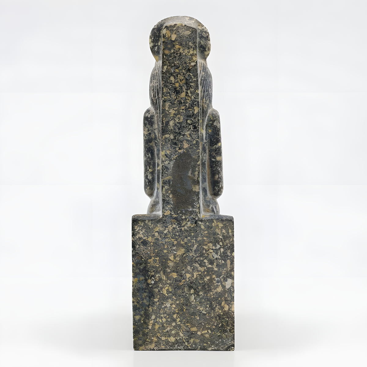 Sekhmet and Menhit granite statue museum reproduction, close-up detail