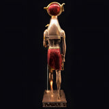 Side view of the handmade copper Ra statue museum reproduction