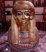 Princess Thuya funerary mask replica, colored polystone museum reproduction