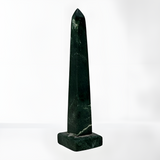 Green alabaster Egyptian obelisk museum reproduction, front view