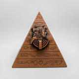 Egyptian pyramid jewelry box displayed on a shelf
