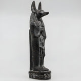 Black granite Anubis statue museum reproduction, back view