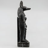 Black granite Anubis statue museum reproduction, full figure view