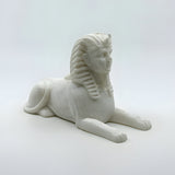 Close-up of the Sphinx of Giza museum reproduction showing carved detail
