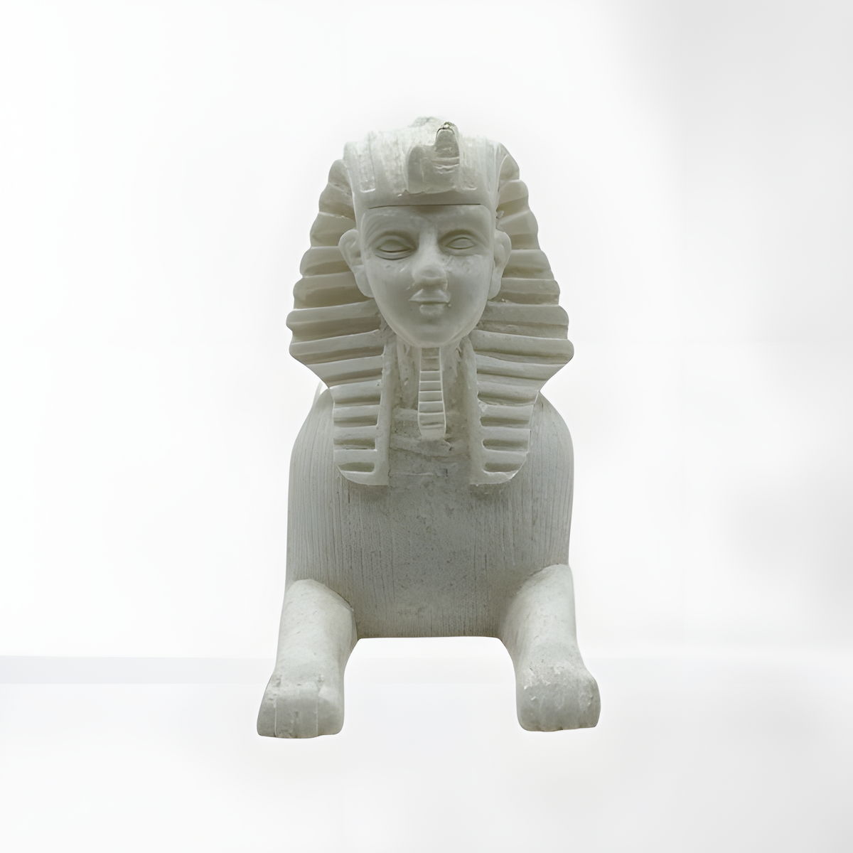 Alabaster Sphinx of Giza museum reproduction statue, additional angle