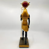 Side view of the handmade stone Ra statue museum reproduction