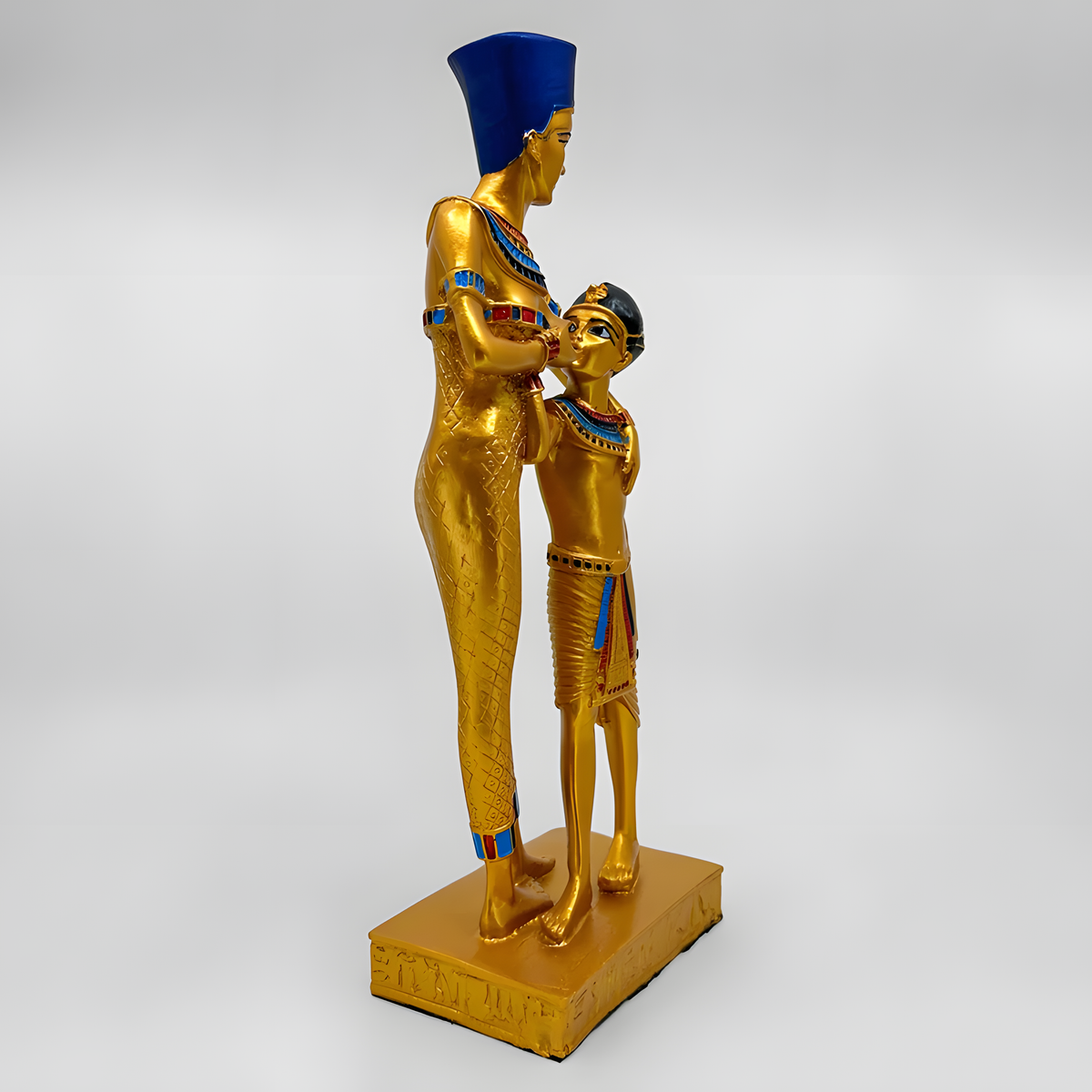 Isis nursing Horus museum reproduction statue, side view