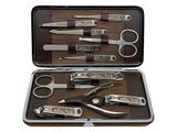 Egyptian-themed 11-piece stainless steel manicure and pedicure set