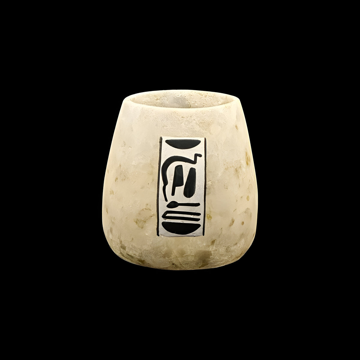 Anubis alabaster vase displayed as home decor, museum reproduction