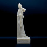 Granite Sekhmet statue museum reproduction, side profile view