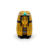Close-up of the Cleopatra bust museum reproduction showing face and headdress detail