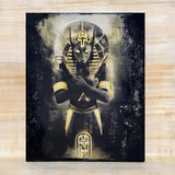 Handmade Anubis decoupage wall relief, museum reproduction, front view