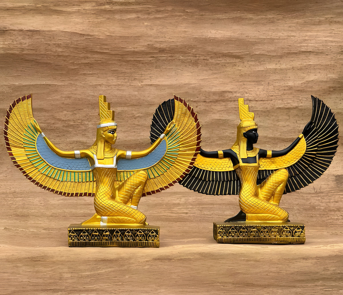 Golden Isis statue, museum reproduction, front view
