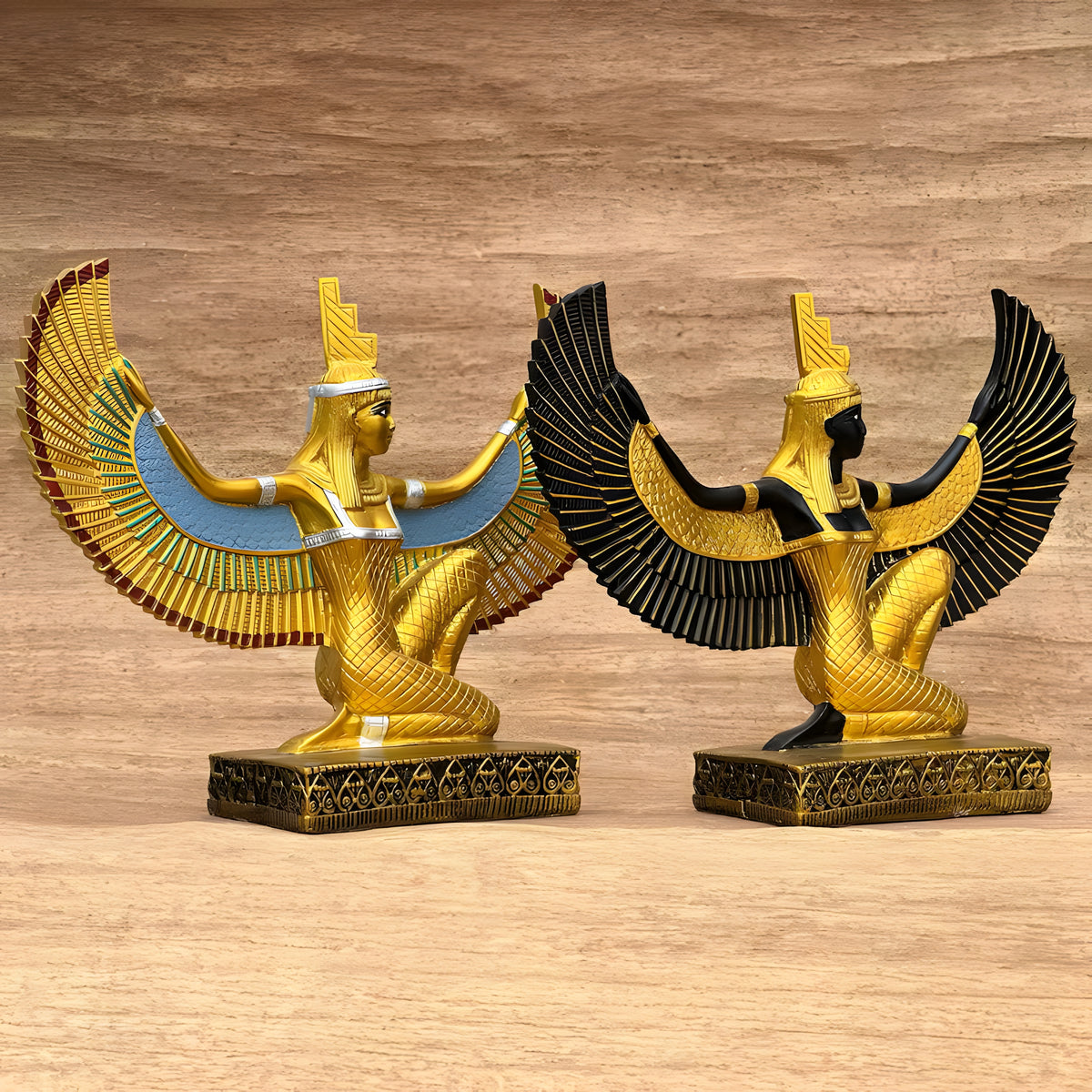 Golden Isis statue, museum reproduction, detail view