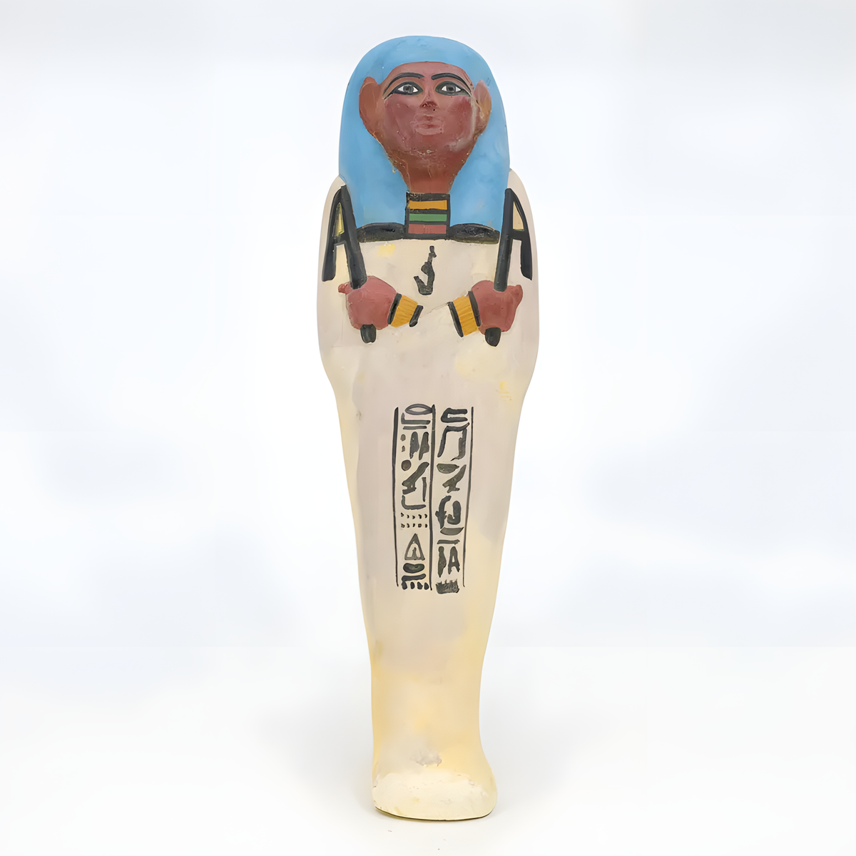 Back view of the handmade limestone ushabti statue museum reproduction