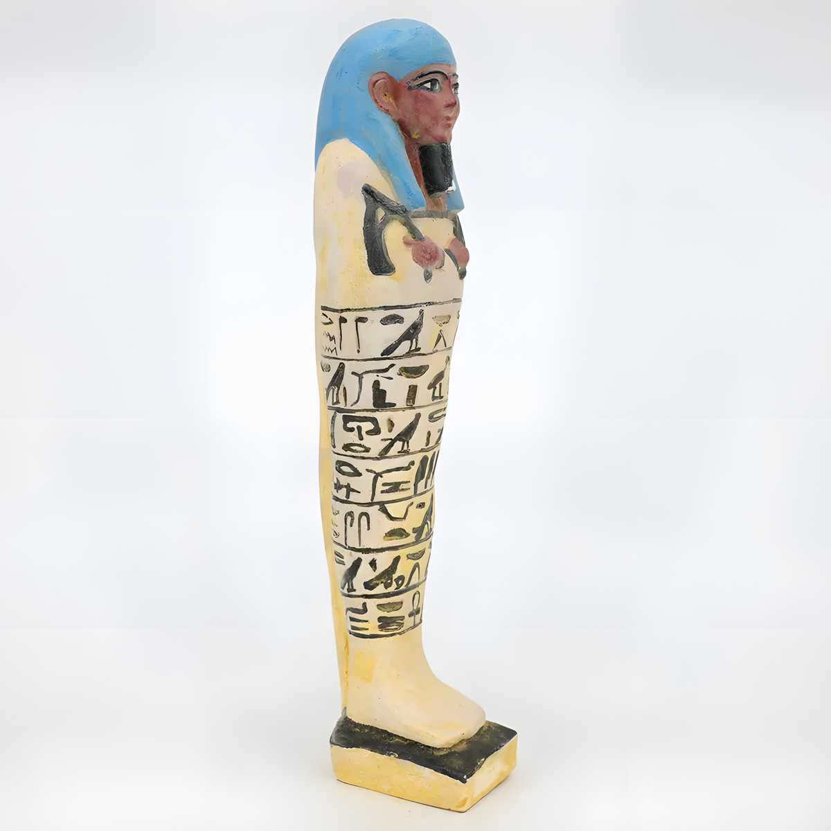 Back view of the handmade limestone ushabti statue museum reproduction
