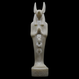 Hand-carved alabaster Anubis statue, museum reproduction, front view