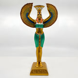 Black and gold Isis statue, museum reproduction, candle holder detail