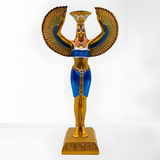 Black and gold Isis statue, museum reproduction, back view