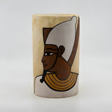 Handmade alabaster vase used as a candle holder