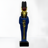 Hathor statue with gold-leaf finish, museum reproduction, front view