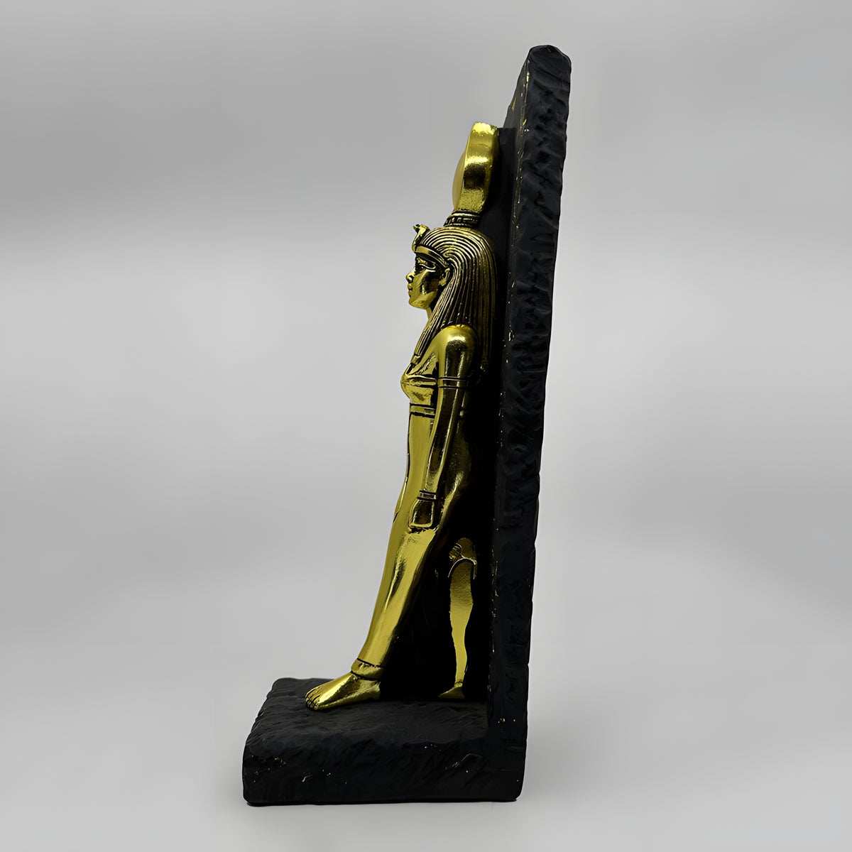 Hand-painted Hathor statue museum reproduction, back view