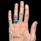 Scarab and Eye of Horus rings shown together