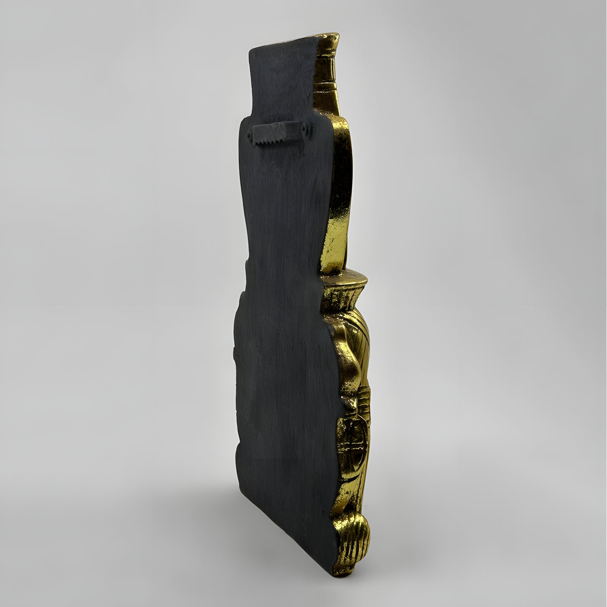 Hathor face wall sculpture, museum reproduction, angled view