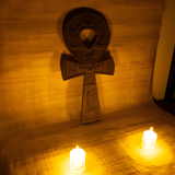 Egyptian Ankh sculpture, museum reproduction, size reference