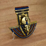 Side profile view of the handmade Khnum sculpture museum reproduction