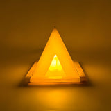 Alabaster pyramid candle holder museum reproduction, top view