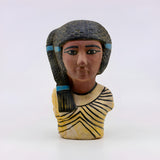 Hand-carved stone bust of Queen Meritaten, Amarna Period museum reproduction, front view