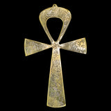 Handmade brass Ankh, museum reproduction, close-up detail