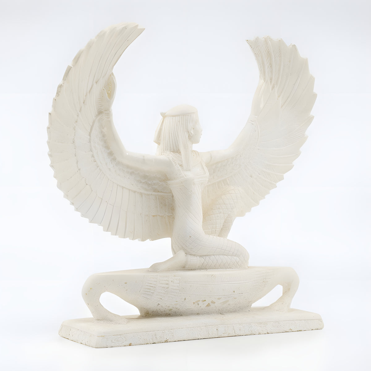 Alabaster Isis statue, museum reproduction — full statue displayed