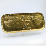 Ceramic Maat tray, museum reproduction — close-up of goddess Maat depiction
