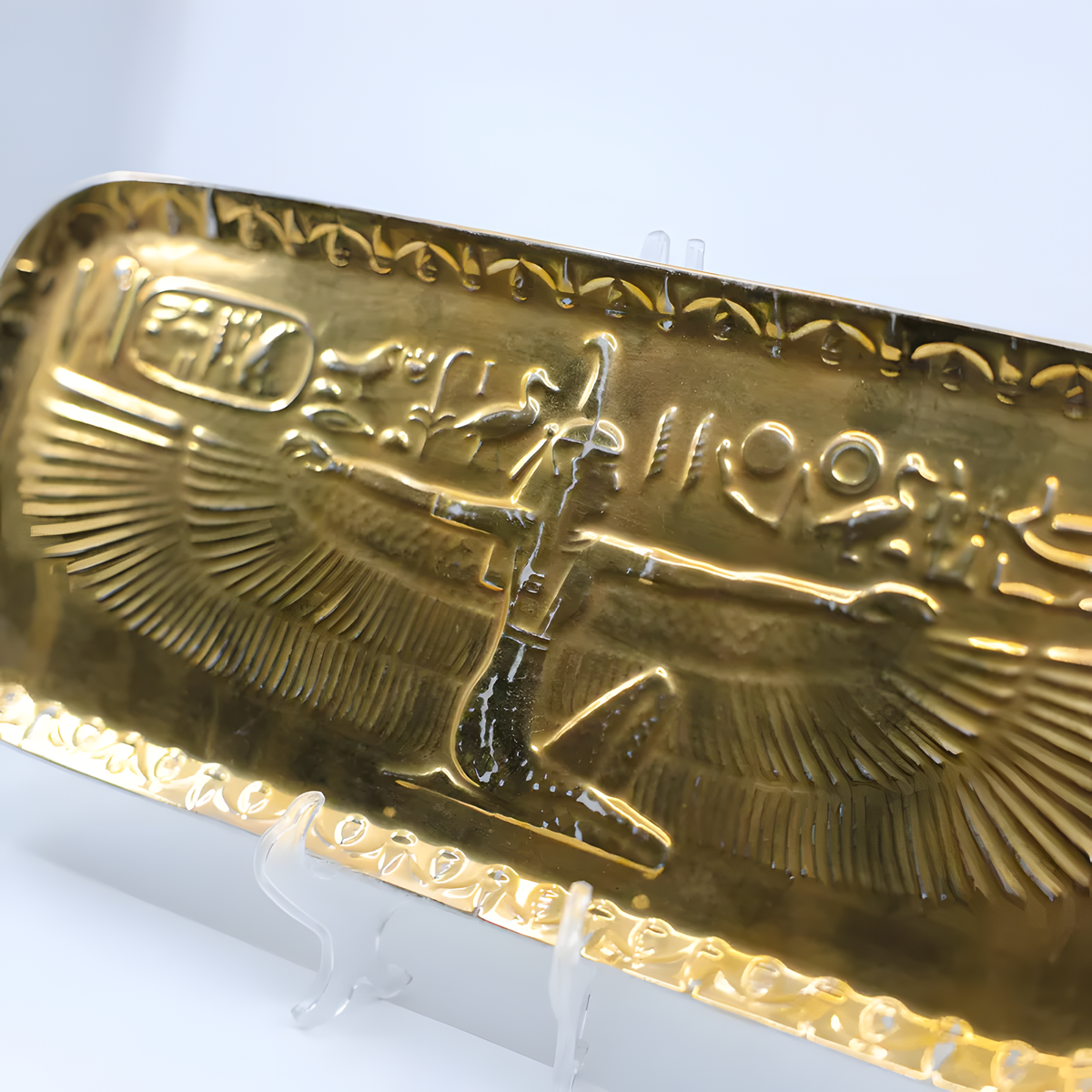 Ceramic Maat tray, museum reproduction — side view showing tray depth