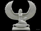 Isis statue replica, alabaster winged goddess museum reproduction