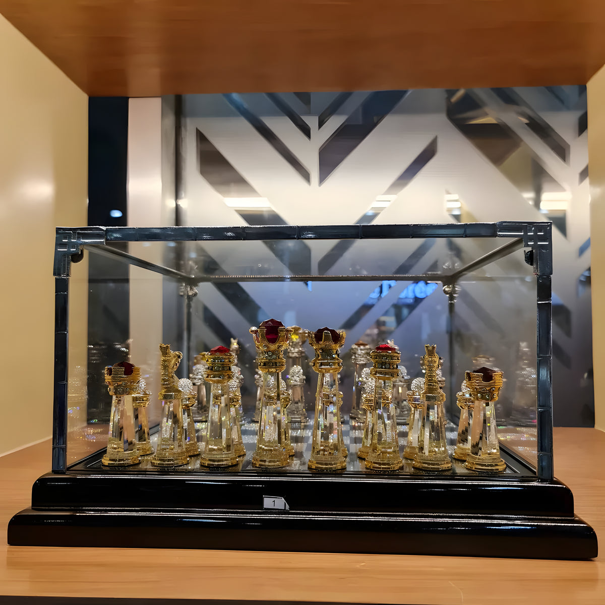 Asfour crystal chess set made in Egypt