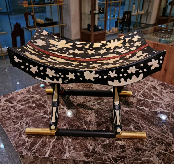 King Tutankhamun folding stool imitating leopard skin (Museum version)