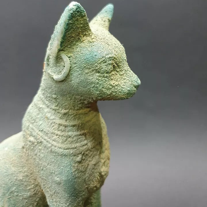 Ancient Bastet Goddess of protection with beautiful bronze touching