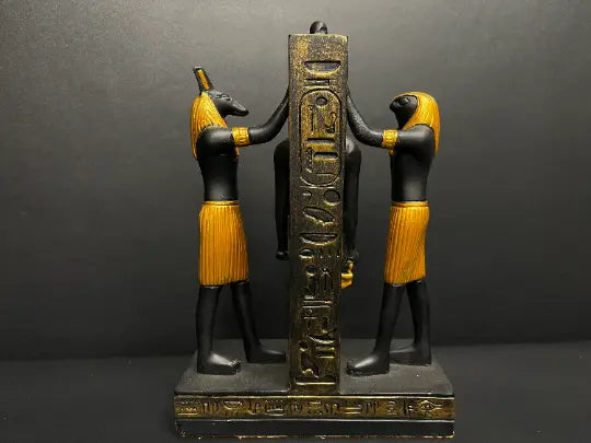 The triad of Rameses III, the god Horus and the god Seth