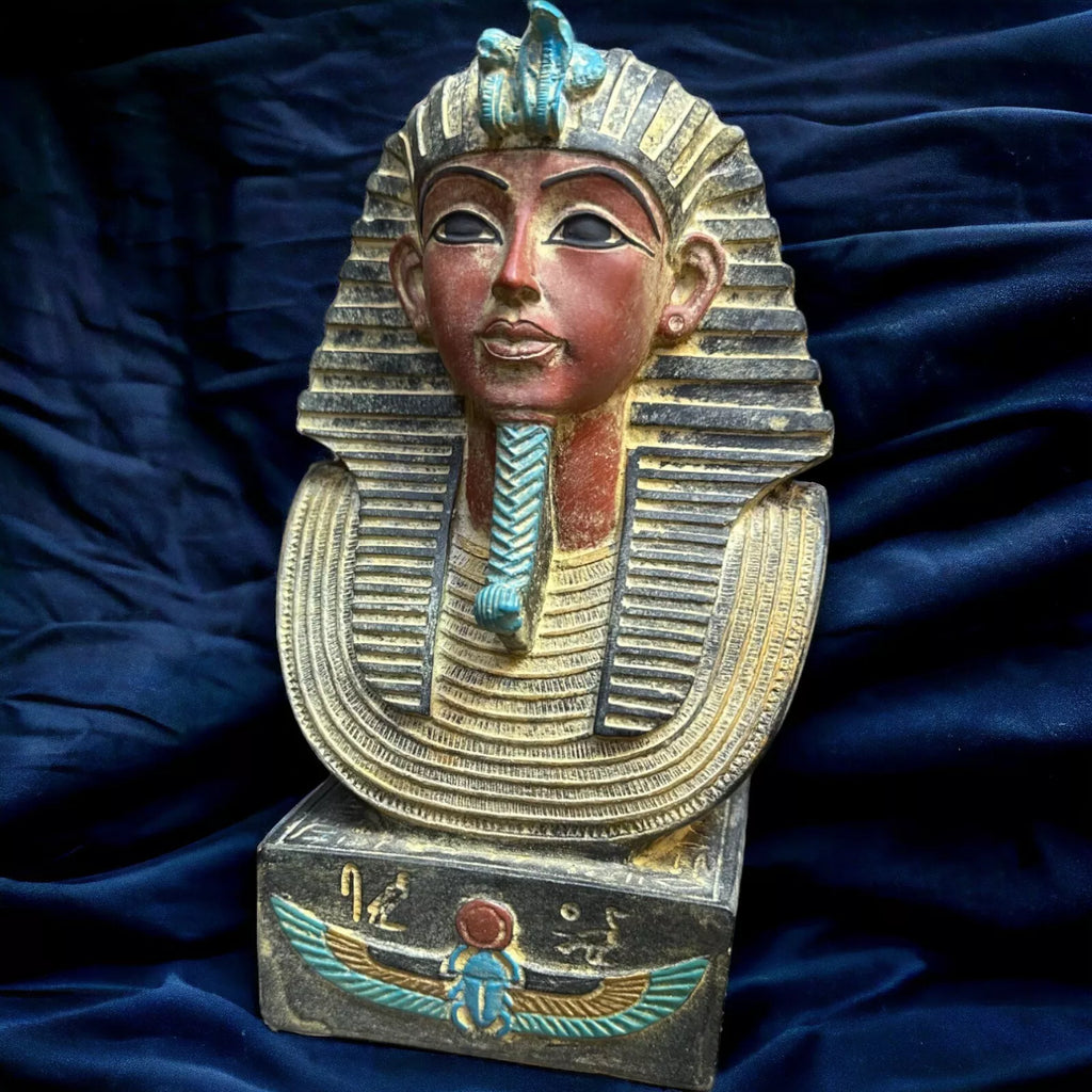 Authentic Ancient Egyptian King Tutankhamun Stone Statue Replica